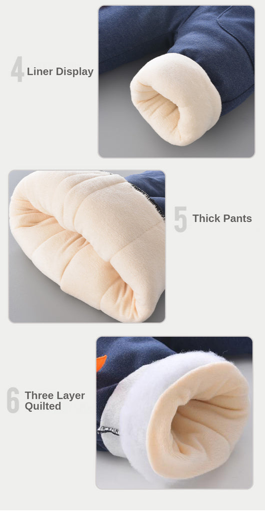 Pantalones Cálidos Acolchados de Felpa para Niña - Image 25