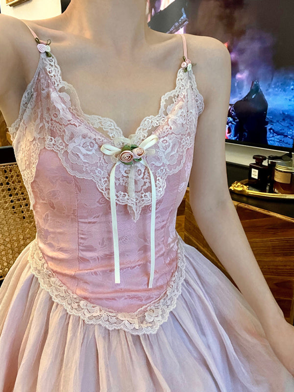 Vestido Retro Francés Midi con Tirantes para Mujer - Image 5