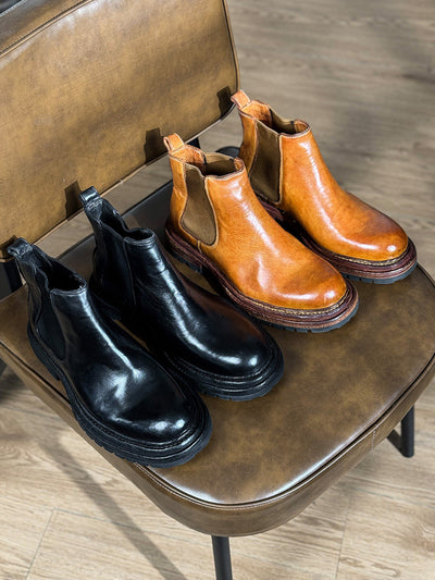 Botas de Cuero Vintage para Hombre con Suela Reforzada y Altura Aumentada - Image 14
