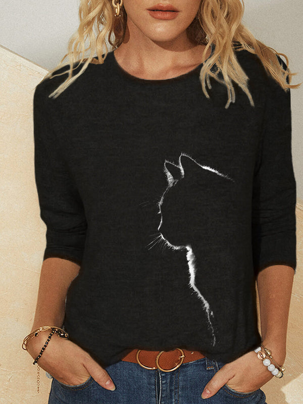 Blusa Casual de Manga Larga con Estampado para Mujer