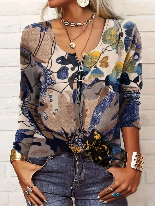 Camiseta Estampada de Manga Larga con Cierre para Mujer - Image 15