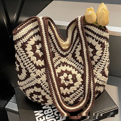 Bolso Tote Tejido a Mano Estilo Étnico Retro de Gran Capacidad - Image 3