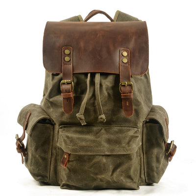 Mochila Casual para Hombre de Lona Encerada - Estilo Moderno con Compartimento para Laptop - Image 9