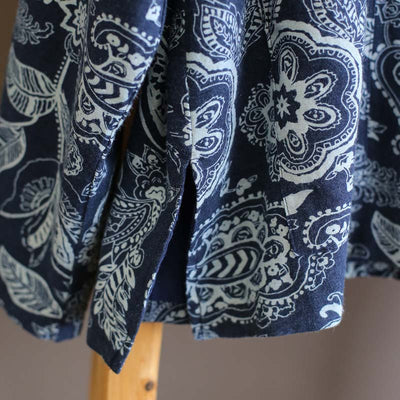 Cardigan Étnico de Algodón y Lino para Mujer - Azul Calicó - Image 23