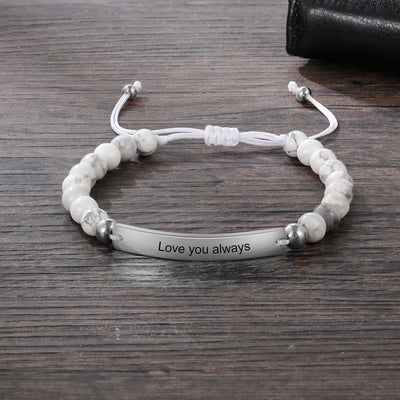 Pulsera Ajustable con Cuentas Personalizadas y Placa Grabada - Image 12