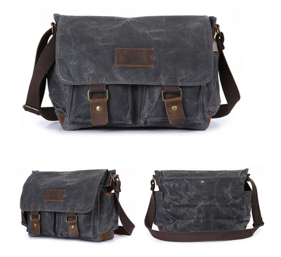 Bolsa Bandolera Vintage de Cuero Crazy Horse Impermeable para Hombre - Image 9