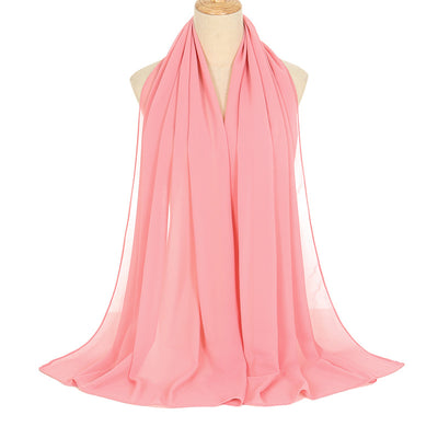 Pañuelo Rectangular de Chiffón Perla para Mujer - Colores Sólidos - Image 14