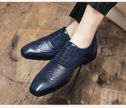 Zapatos Oxford Británicos de Cuero para Hombre - Punta Afilada - Image 23