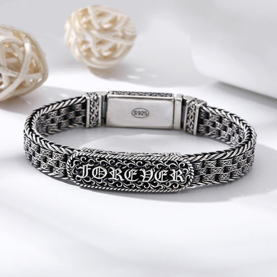 Pulsera de Plata 925 con Patrón de Hierba Tang Retro - Image 2