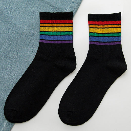 Calcetines Arcoíris de Algodón para Mujer - Tubo Alto - Image 10