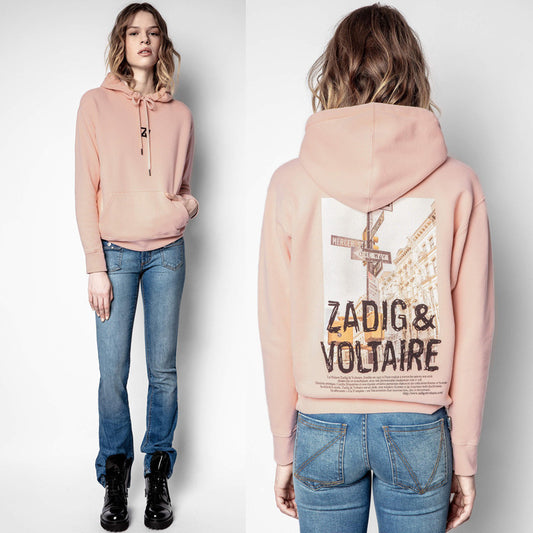 Sudadera Hoodie Suelta con Estampado Digital
