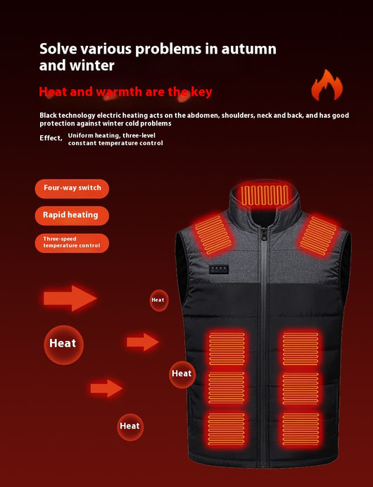 Chaleco Térmico Inteligente con 4 Zonas de Calor Independientes - Cuello V - Image 17