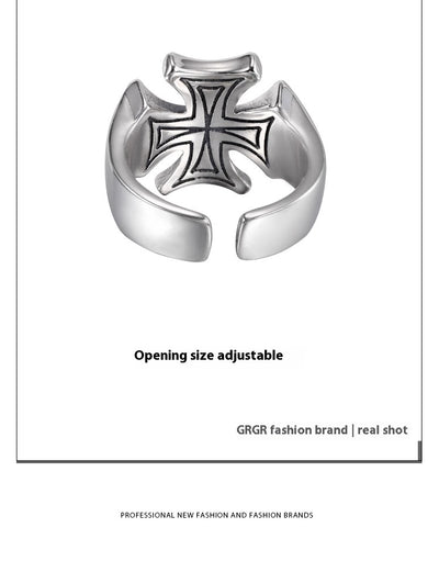 Anillo de Plata Esterlina 925 con Cruz Desgastada - Image 12