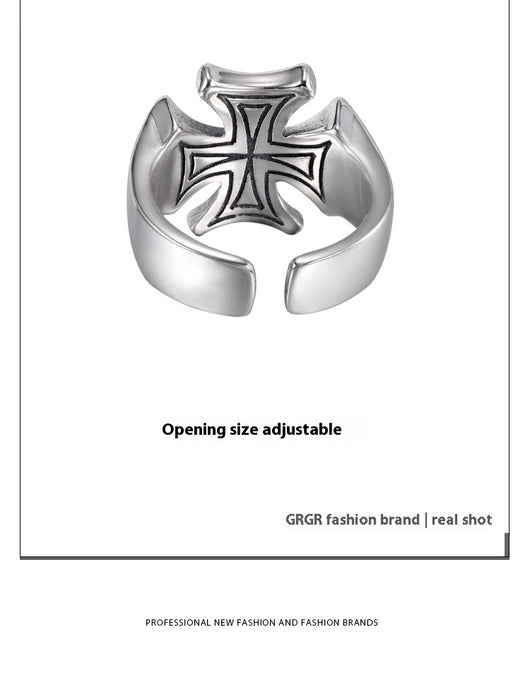 Anillo de Plata Esterlina 925 con Cruz Desgastada - Image 12