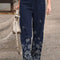 Pantalones de Algodón y Lino con Estampado Floral y Cinturón