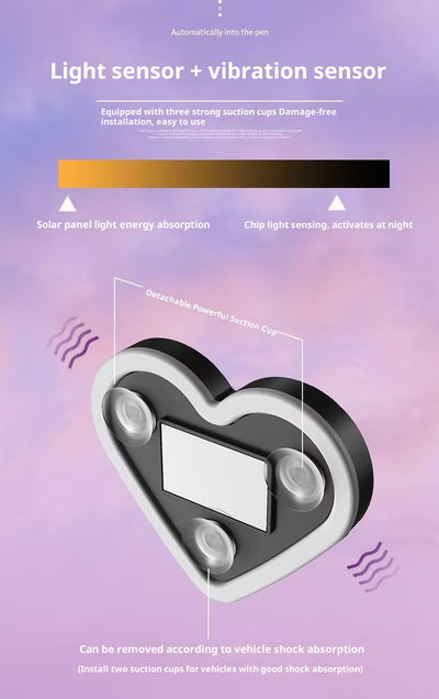 Luz LED Solar Inalámbrica para Ventanilla de Auto con Diseño de Corazón - Image 13