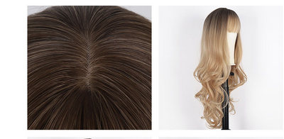 Peluca Larga Rizada con Malla Fina y Cabello Liso - Image 7