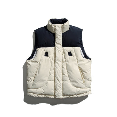 Chaleco Acolchado Retro Color Block con Cuello Alto - Image 8