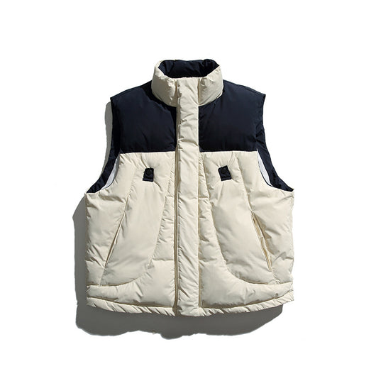 Chaleco Acolchado Retro Color Block con Cuello Alto - Image 8