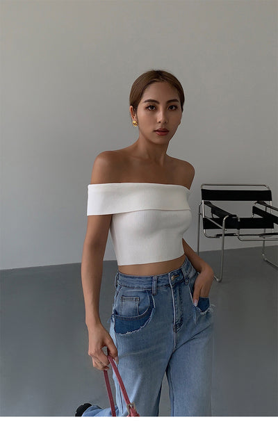 Top Tejido Asimétrico Cropped para Mujer - Image 16