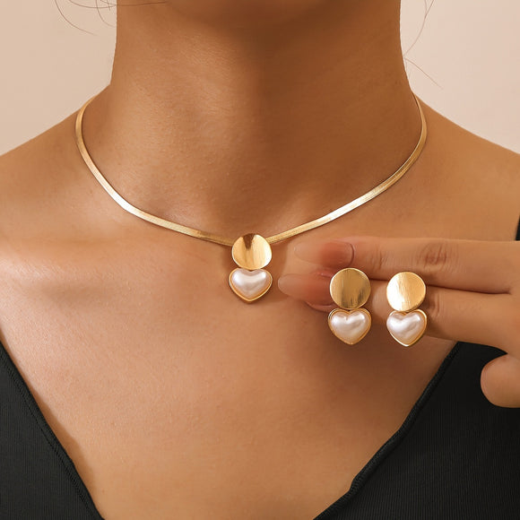 Collar Colgante Corazón Redondo Creativo para Mujer