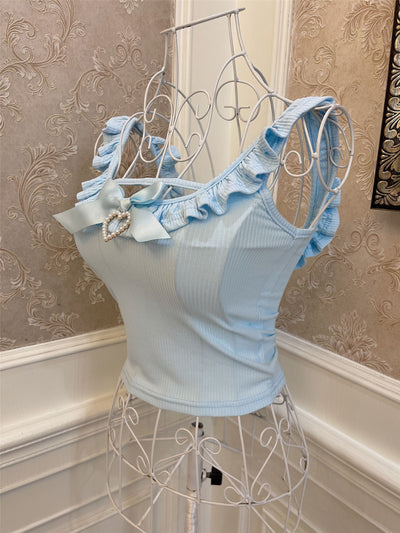 Musculosa Corazón Diamante con Moño Azul Cielo - Image 8