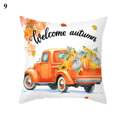 Funda de Almohada Estampado Arce y Calabaza Thanksgiving con Tela Melocotón - Image 25