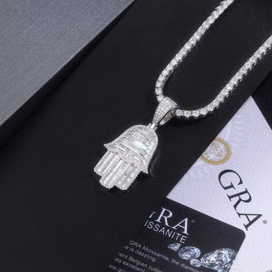 Collar de Plata 925 con Moissanita - Joya de Lujo Minimalista Chapada en Platino - Image 7