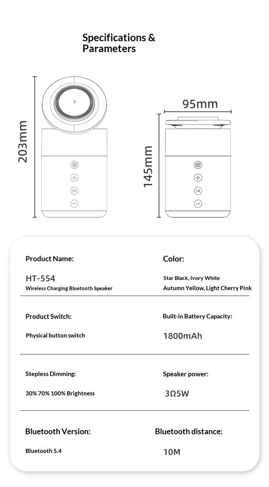 Cargador Inalámbrico con Parlante Bluetooth 2 en 1 - Regalo Perfecto - Image 27