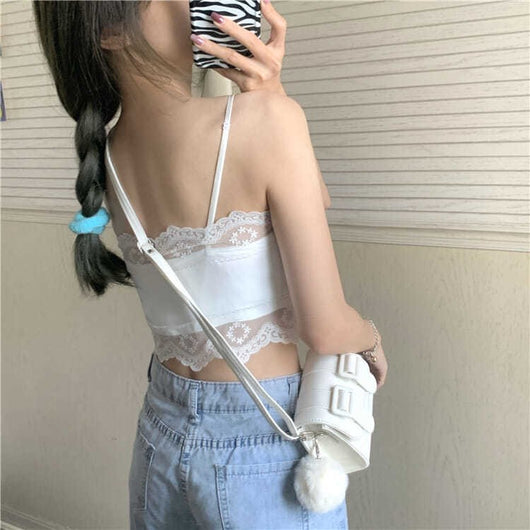 Top Tubo Infantil de Encaje Blanco Francés para Verano - Image 5