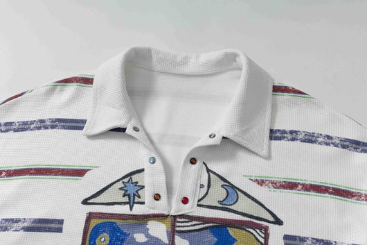 Sudadera Estampada a Rayas Falsa Dos Piezas - Look Trendy para Parejas, Hombres y Mujeres - Image 11