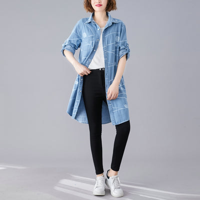 Chaqueta Denim Oversize con Bordados Artísticos Retro - Image 13