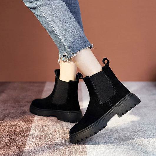Botas Martin Mujer Estilo Británico Cuero Gamuza - Image 8