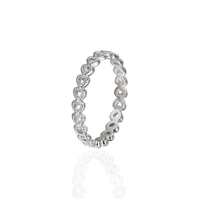 Anillo de Corazón Chapado en Cobre y Platino - Image 8