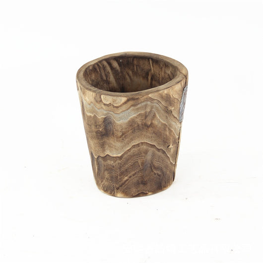 Maceta de Madera Artesanal - Jarrón Decorativo Rústico - Image 7