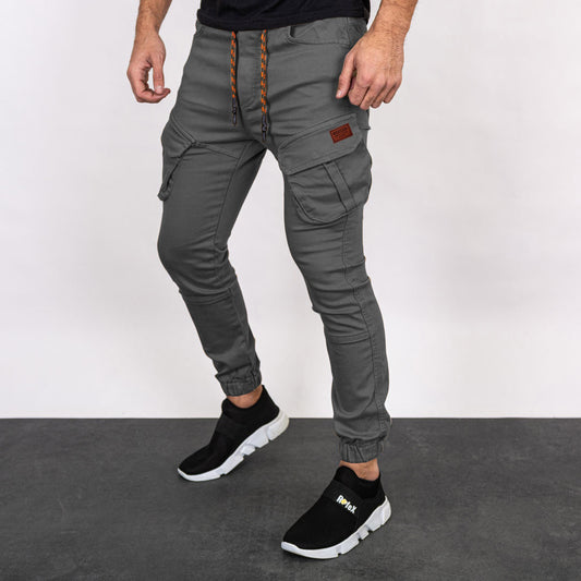Pantalones Casuales de Color Sólido para Hombre - Overol Versátil - Image 2