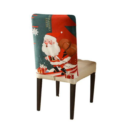 Funda de Silla Navideña Estampado Cartoon Tela Suave - Image 12