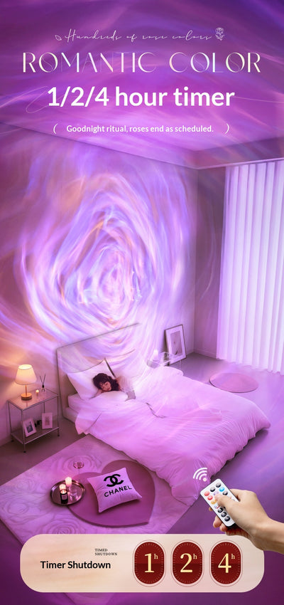 Lámpara Proyectora de Cielo Estrellado con Rosa - Luz Nocturna Atmosférica - Image 17