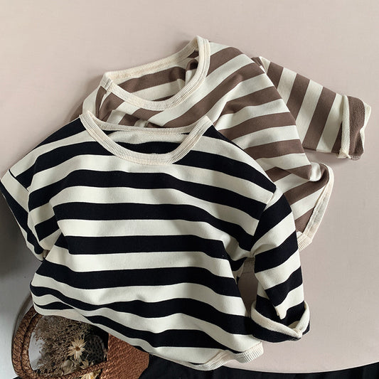 Playera Infantil a Rayas de Manga Larga