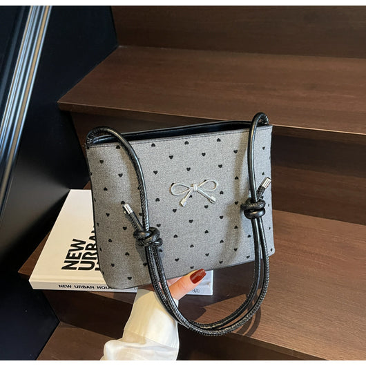 Bolsa Crossbody de Lona con Lunares y Moño Fashion - Image 20