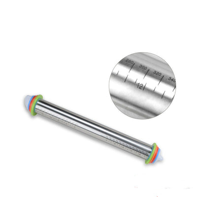 Rodillo para Masa de Acero Inoxidable con Escala de Espesor Ajustable - Image 10