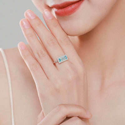 Anillo de Plata 925 con Aguamarina y Circón - Diseño Elegante - Image 3