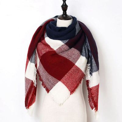 Bufanda Otoño Invierno Cashmira Sintética Doble Cara Cuadros Multicolor - Image 11