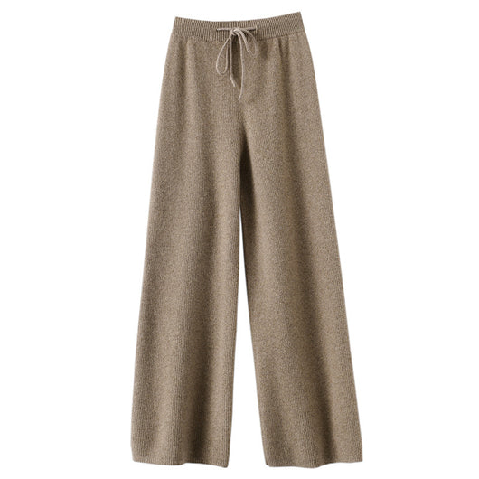 Pantalones de Lana Cintura Alta Relajados de Corte Recto - Image 8