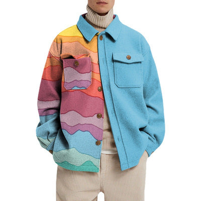 Camisa Estampada Hombre Cuello Solapa Suelta Estilo Europeo - Image 6