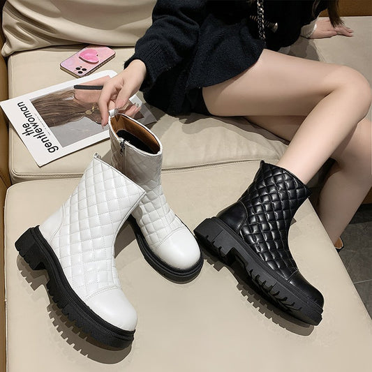 Botas Cortas para Niños con Cierre Lateral y Diseño Rombo Trendy