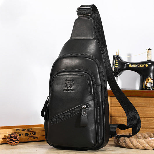Bolsa Cruzada de Cuero Genuino Bull Captain - Gran Capacidad para Hombre - Image 15