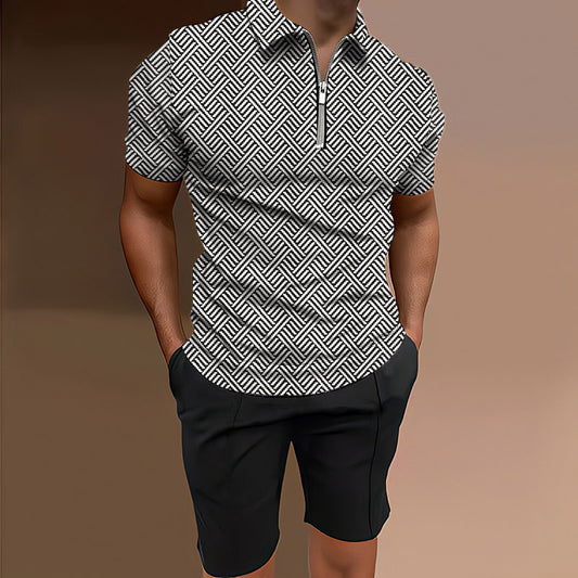 Conjunto Deportivo Estampado para Hombre - Playera y Shorts