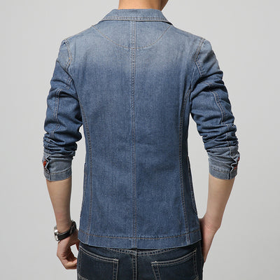 Traje de Mezclilla Clásico para Hombre - Abotonado Simple - Image 10