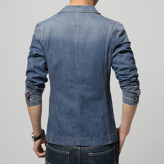 Traje de Mezclilla Clásico para Hombre - Abotonado Simple - Image 10